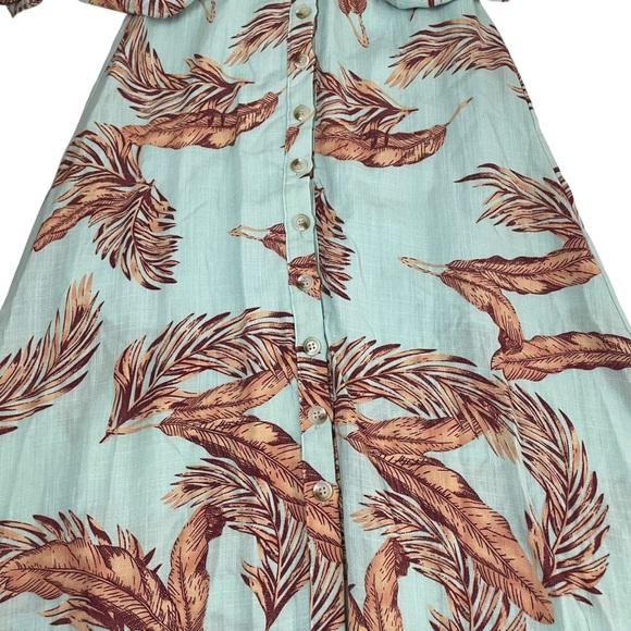 Lucy Paris Palm Leaf Dress Cutout Midi Small - Picture 7 of 13